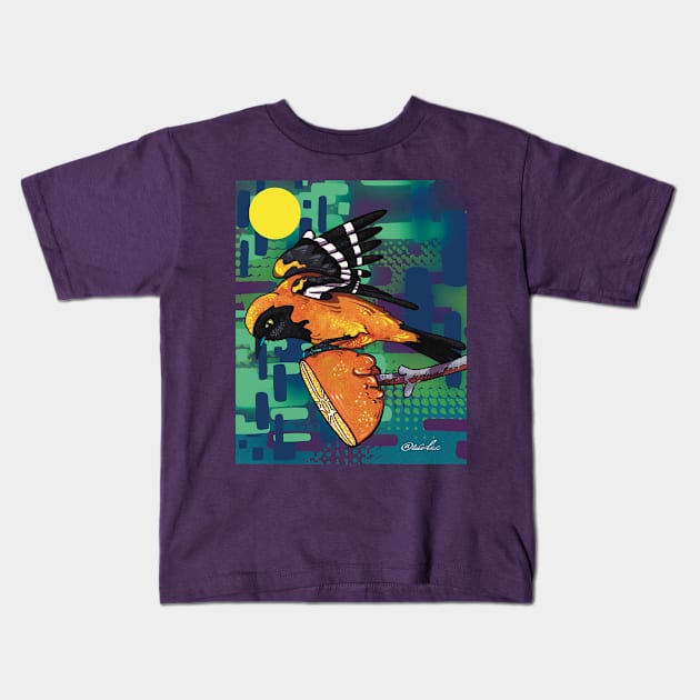 Orange-backed Oriole Kids T-Shirt by RoseDesigns1995